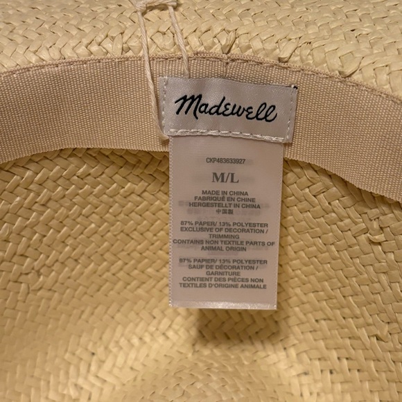 Madewell WIDE-BRIM STRAW FEDORA hat - DRIED STRAW - Picture 3 of 4